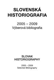 Slovenská historiografia 2005 - 2009